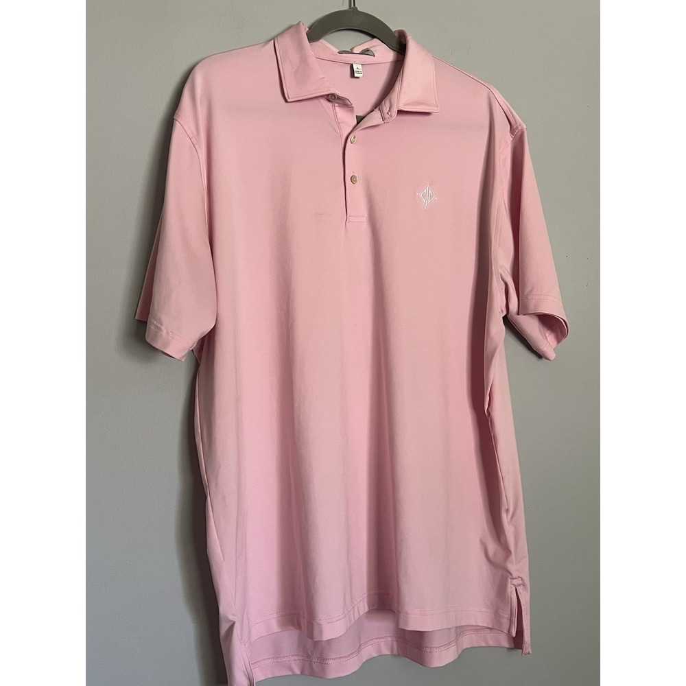 Peter Millar Polo Shirt Men's Large Pink Summer Comfort Golf Short Sleeve Resort
